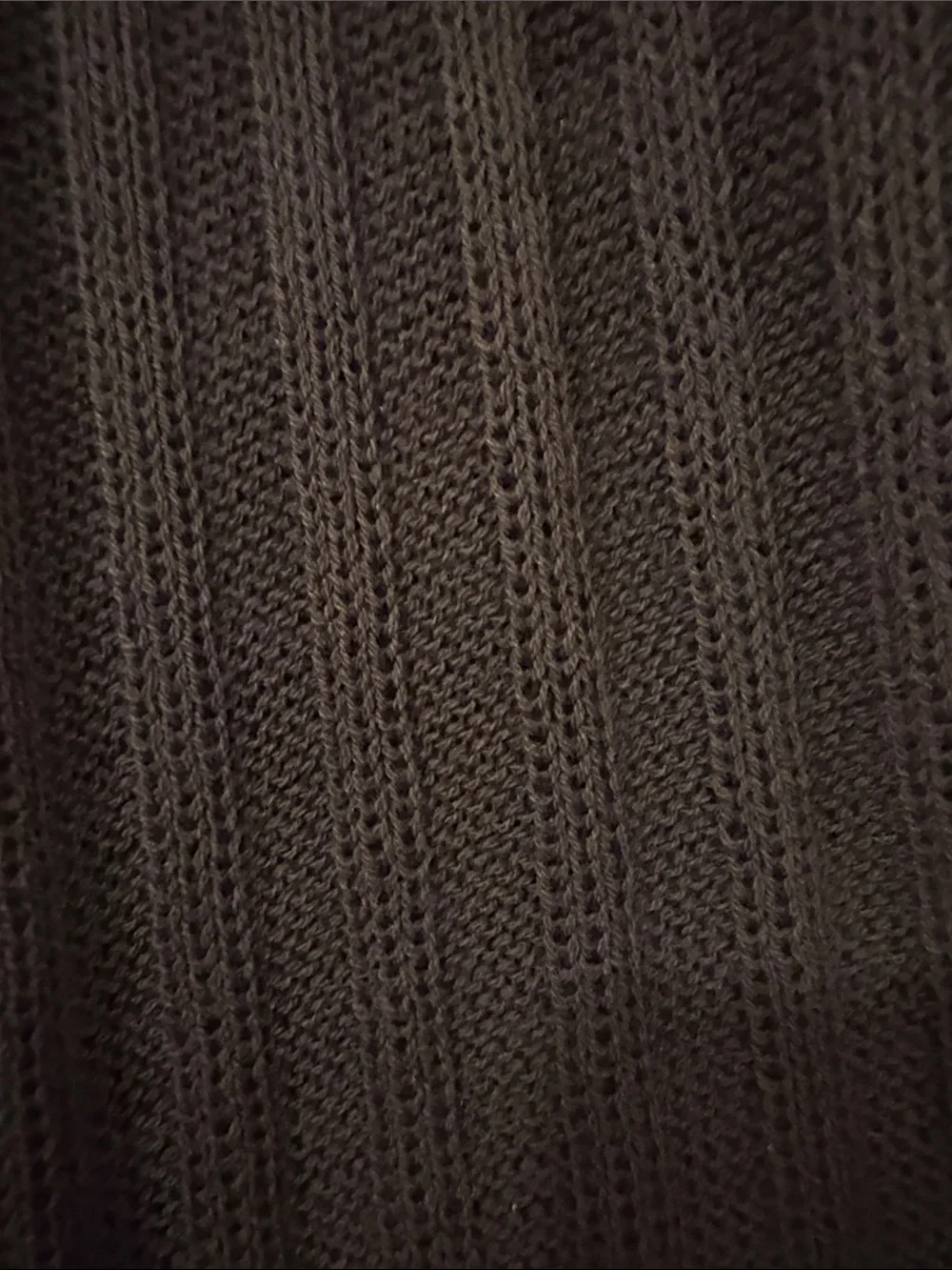 Eileen Fisher 100% Wool Ribbed Draped Open-Front Cardigan in Deep Brown